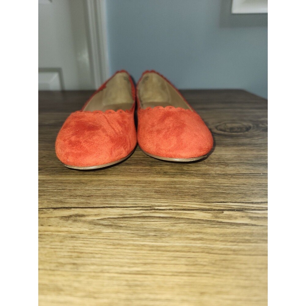 Talbots Women's Slip-on Penelope Scallop Flats leather Suede Orange, Sz 6.5 Med - Picture 5 of 15